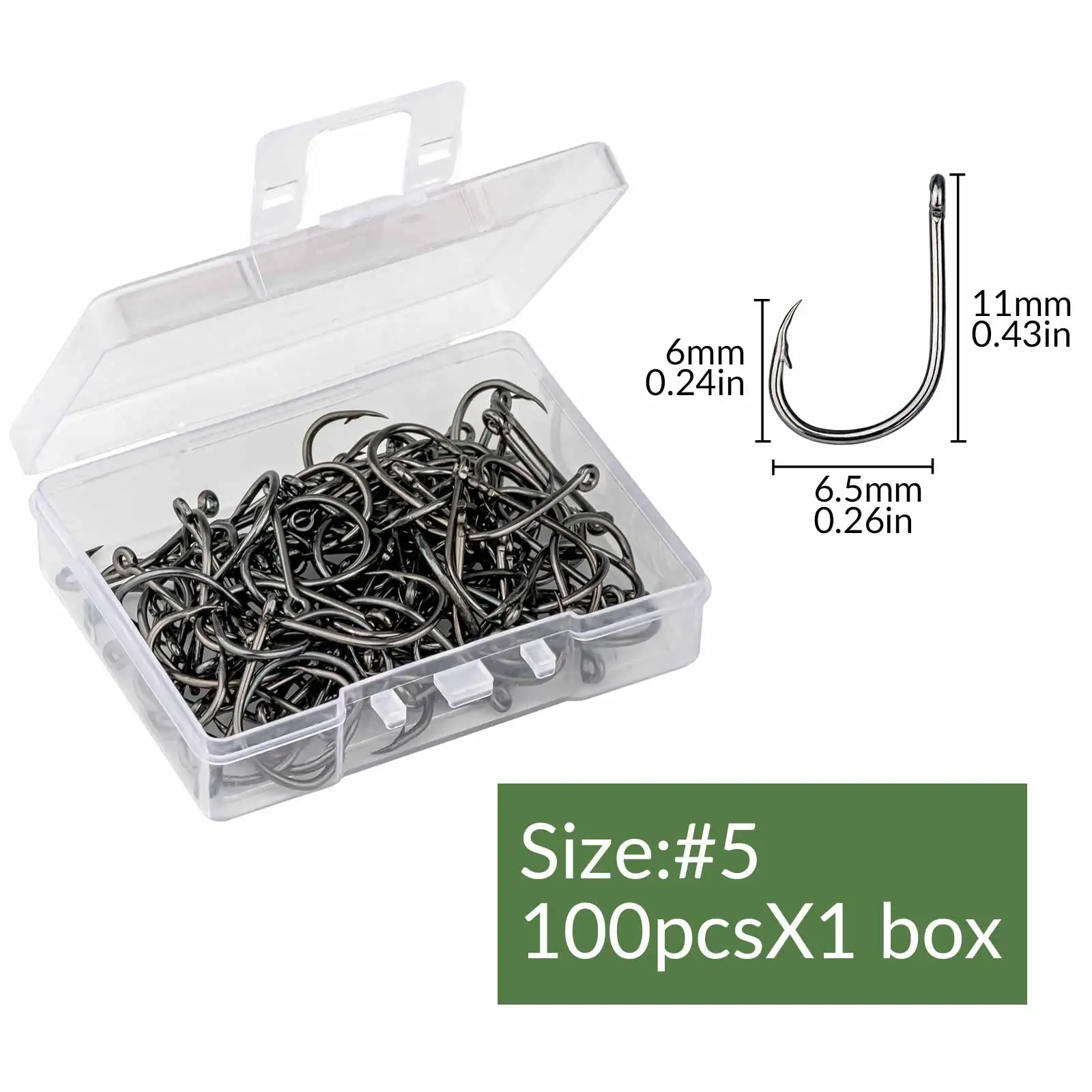 16# 0.43 Treble Fish Hooks Carbon Steel Sharp Bend Hook with Barbs, Black  20 Pack 