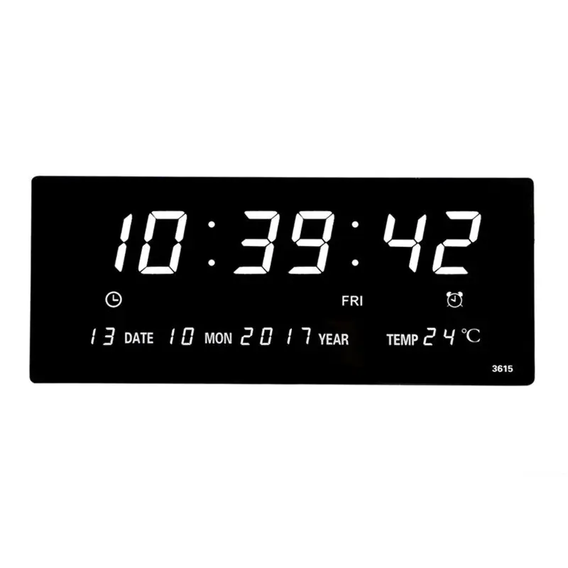 

Большие цифровые настенные часы с календарем и температурой, часы с будильником, настольные часы с вилкой EU/UK/US, часов