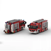 1019PCS MOC City Fire Truck Building Blocks Set Transport Vehicle Rescue Tower Ladder Model Bricks Assembly Toys Kid Boy Gift 5
