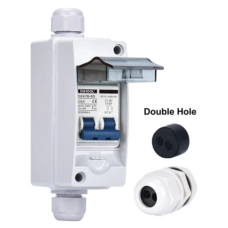Solar Circuit Breaker Disconnect Switch Isolator With PV Combiner Box 16A-40A DC500V