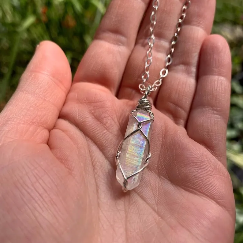 Rose Quartz Pencil Pendant | Nature's Crest