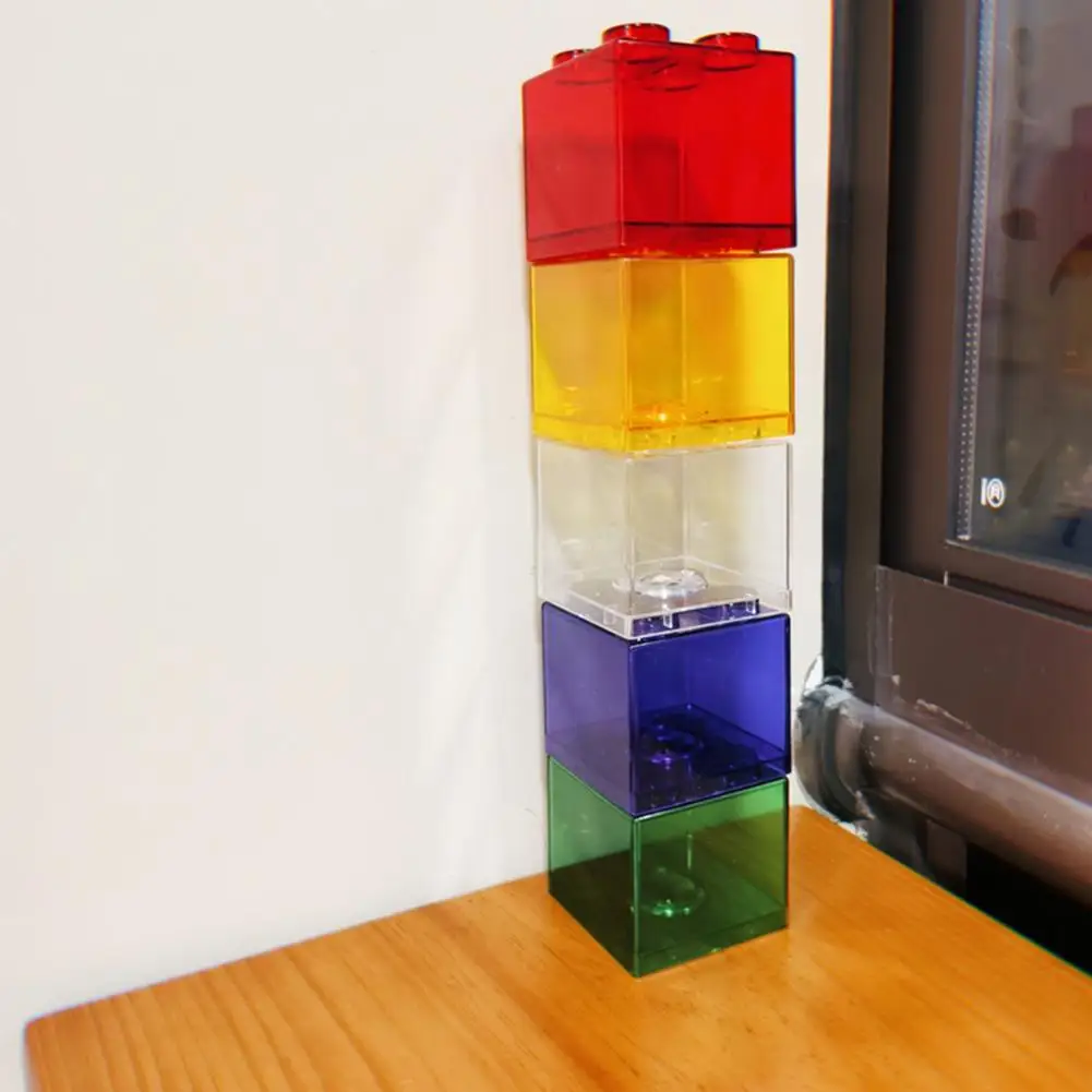 Coin Bank Transparent Visible Easy To Use Kids Building Block Design Money Saving Box Piggy Bank For Gift Change Boxe Home Decor 3
