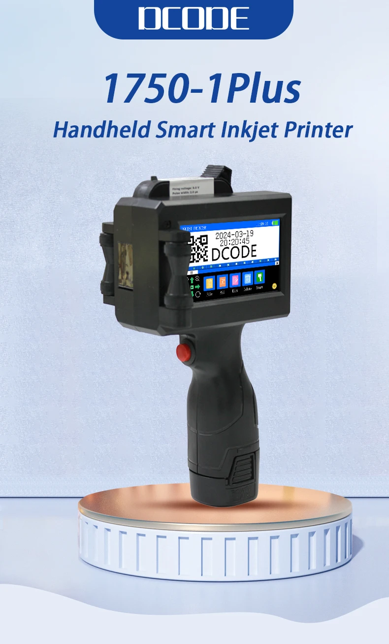 1750PLUS-1 25.4mm Handheld Inkjet Printer Portable TIJ Printer Logo Counter Batc
