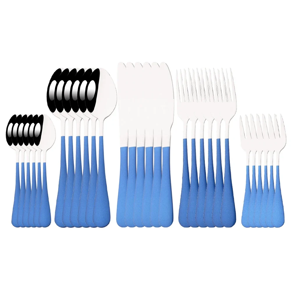 30Pcs Blue Silver