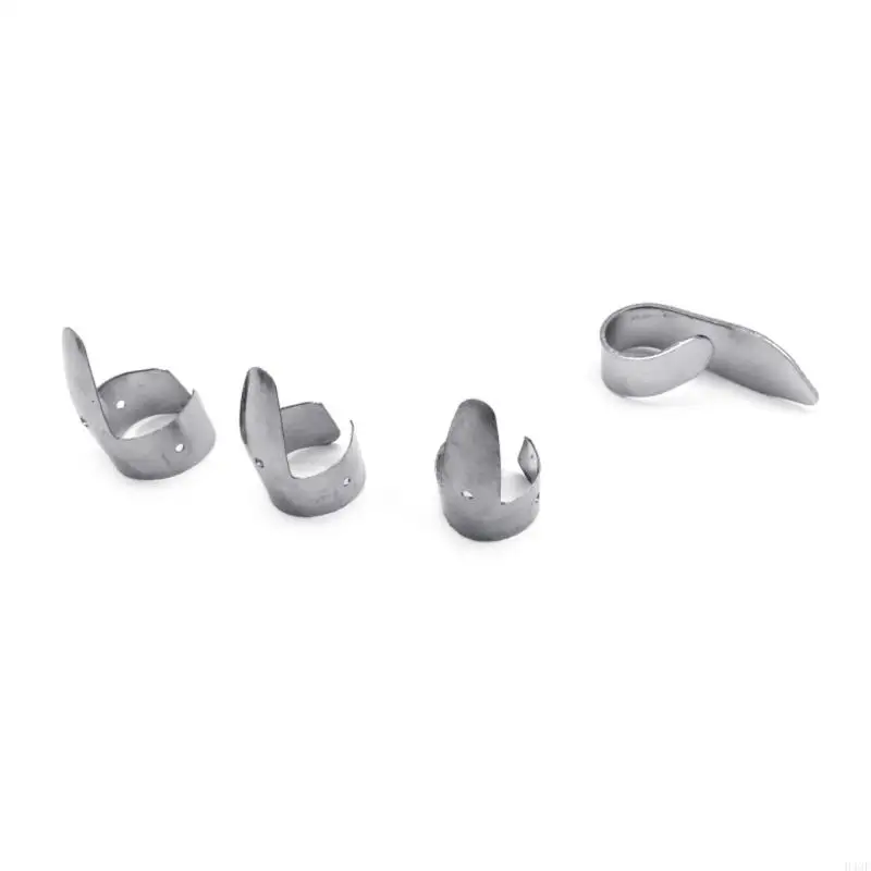 H4GF 4Pcs/set 1 Thumb + 3 Finger Guitar Picks Stainless Adjustable Fingerpicks Guitar Plectrum Sheath For Acoustic