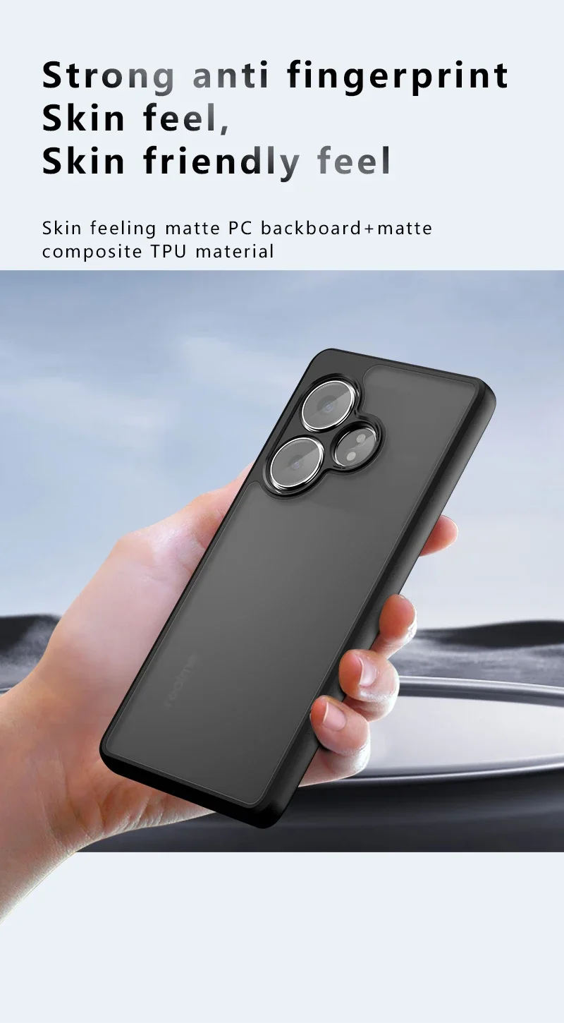 غطاء خلفي شفاف لهاتف Realme ، فاخر ، غير لامع ، مقاوم للصدمات ، ممتص الصدمات ، GT 6T ، GT 6 ، Neo 6 ، Neo6SE