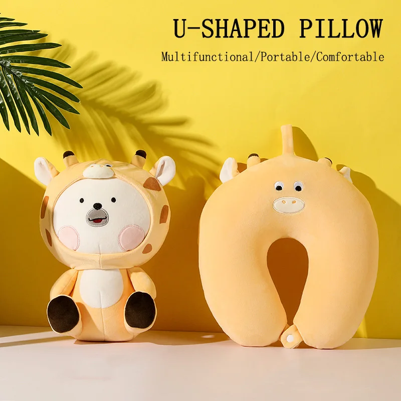 

Cartoon U-shaped Pillow Multifunctional Cushion Portable Neck Protection High Speed Fatigue Relief Pillow for Travel Aircraft