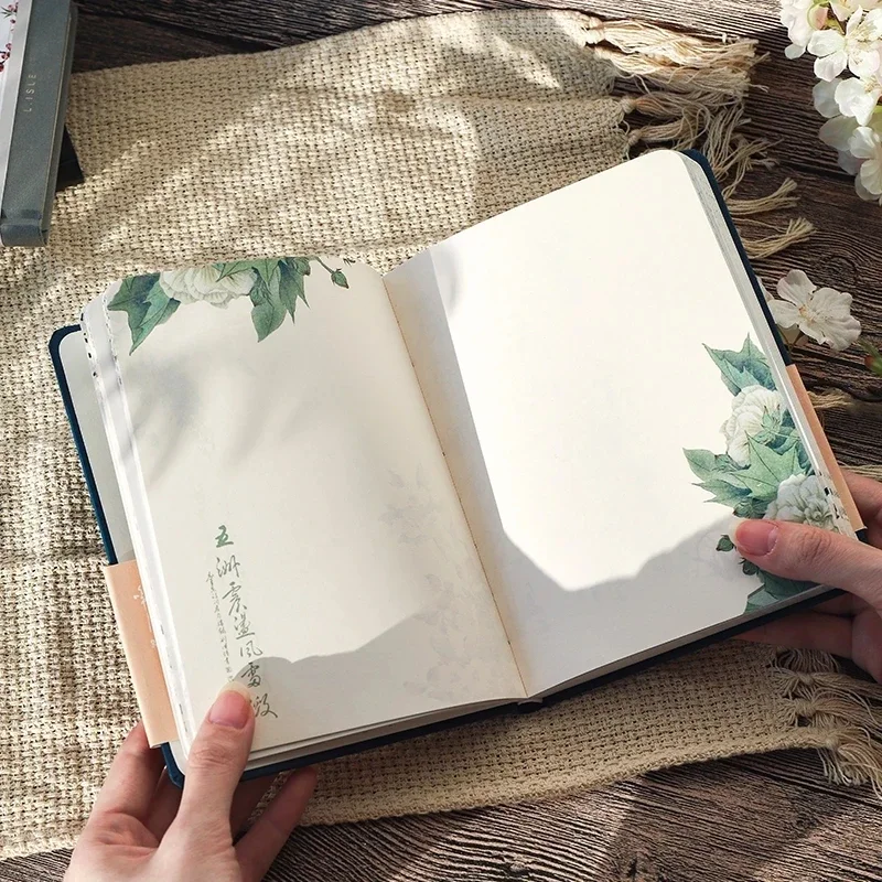 Creative Colorful Page Notebook Chinese Style Hardcover Diary Books Weekly Planner Handbook Color Inside Gift for Students