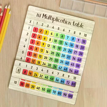 Tavole colorate della tavola moltiplicatrice in legno, adatte per lezioni di matematica e come regali per il ritorno a scuola, ideali per riunioni di famiglia