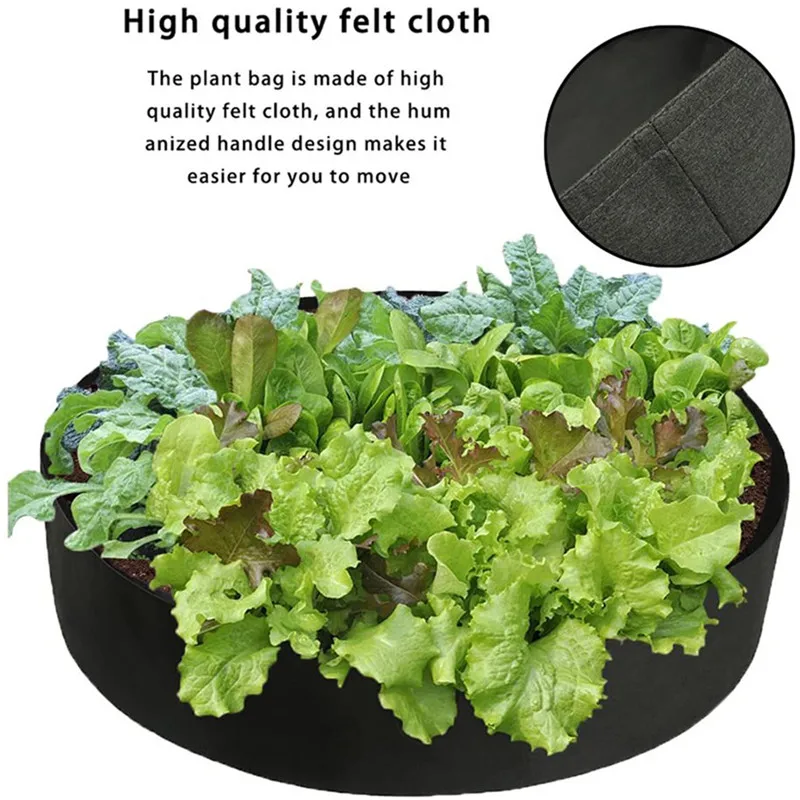 1Pcs Fabric Raised Garden Bed Square Garden Flower Grow Bag Vegetable Planting Bag Planter Pot With Handles For Plants Flower