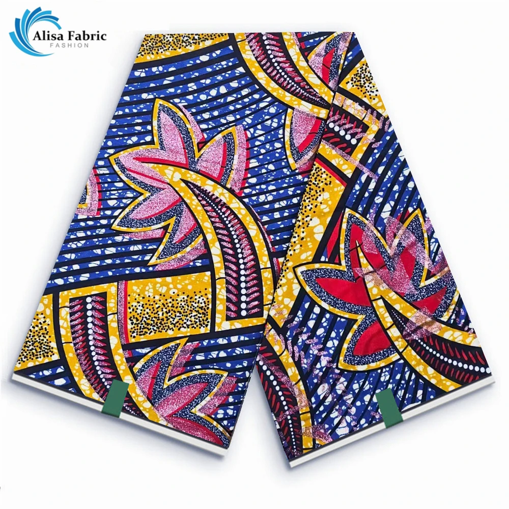 

Grand Super 100% Cotton African Wax Fabric High Quality Wax Print Ankara Fabric For Sewing 6yards Women Fabric VLS175