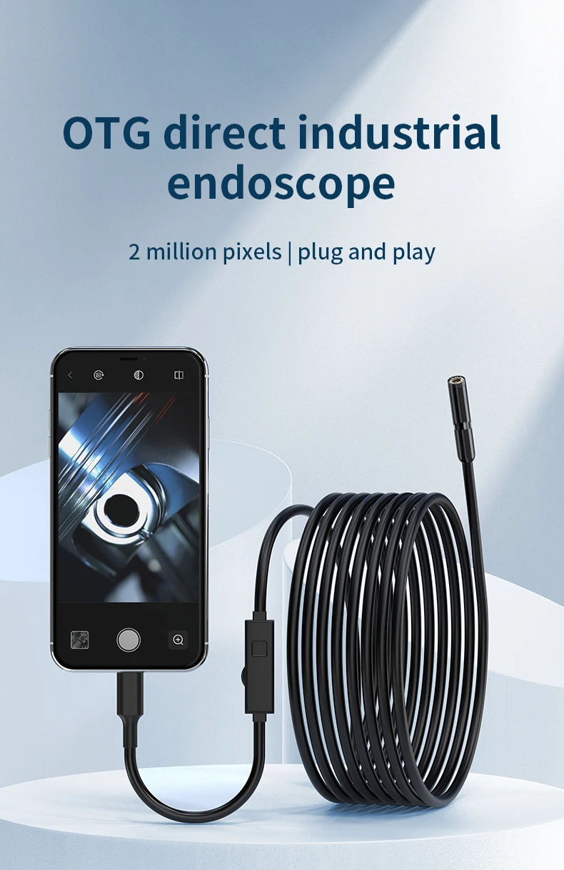 2MP Endoscope Android Mini Inspection Camera Single/Dual Lens 3 IN1 Borescope Wa