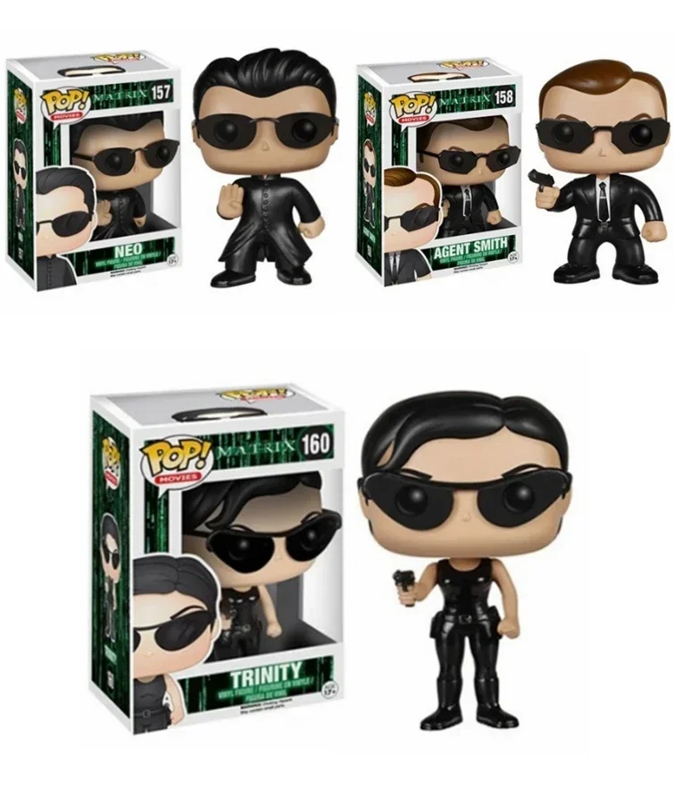 thumbnail image 2 of Figuras de acción Funko POP New Matrixed Trinity 160# Agent Smith 158# Neo 157# Vinly Colección de juguetes modelo, 2 of 5