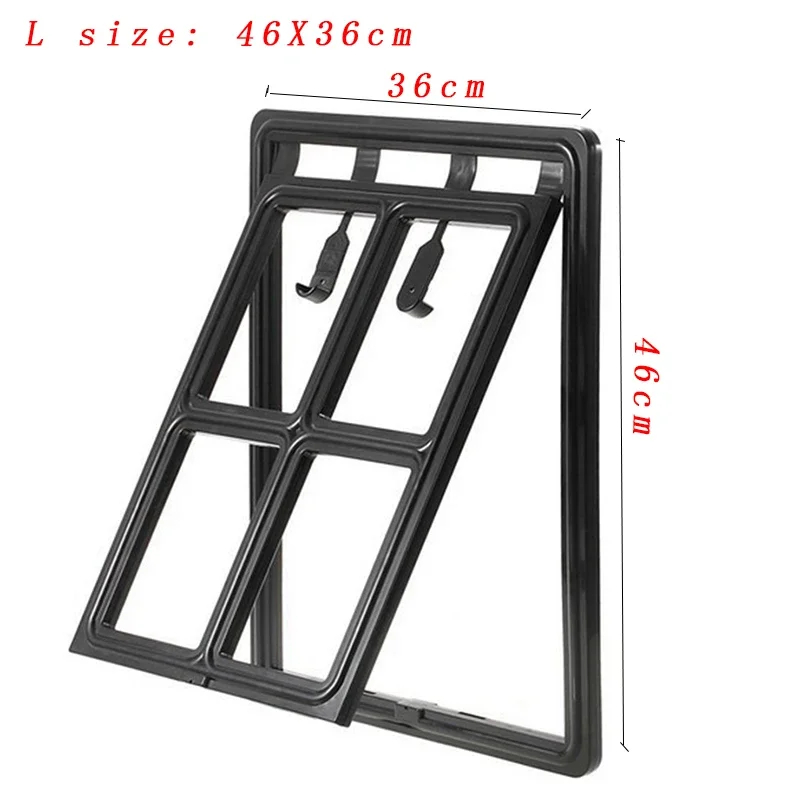 Pet Door Plastic Lockable Screen Window Security Flap Gates Tunnel Fence Free Access for Dog Cat