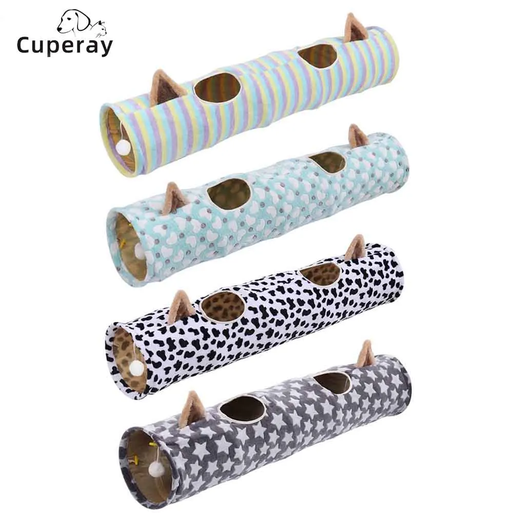 

Large Cat Dog Bed with Plush Inside,Cats Toys Collapsible Tunnel Tube with Balls, for Rabbits,Kittens,Ferrets,Puppy Pet Supplies