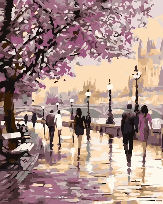

23359-Tulip diy digital oil painting acrylic flower painting explosion hand-filled landscape painting
