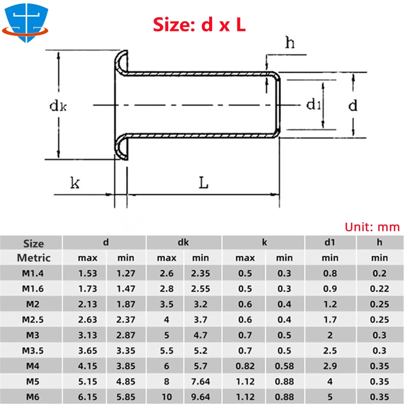 Rivets And Fasteners Rivets And Screws GB876 M0.9 M1.3 M1.5 M1.7 M2 M2.5 M3 M4 M5 M6 Brass Copper Hollow Rivet Circuit Board PCB Nails Through-Hole Tubular Rivet Nuts