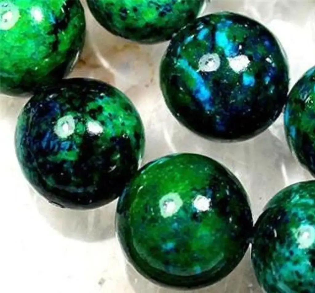 

Природный 6/8/10/12 мм зеленый Азурит Хризоколла круглые драгоценные камни россыпью бусины 15 дюймов
