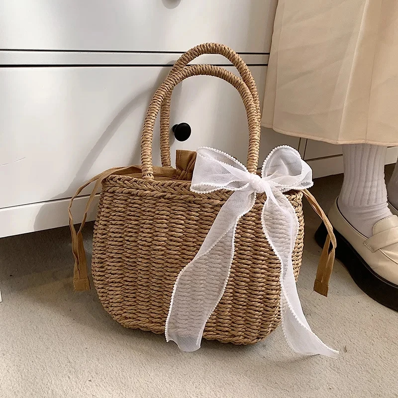 Osier Sac A Main Mode Ete 2021 Acheter Sac D'été En Rotin Tissé à La