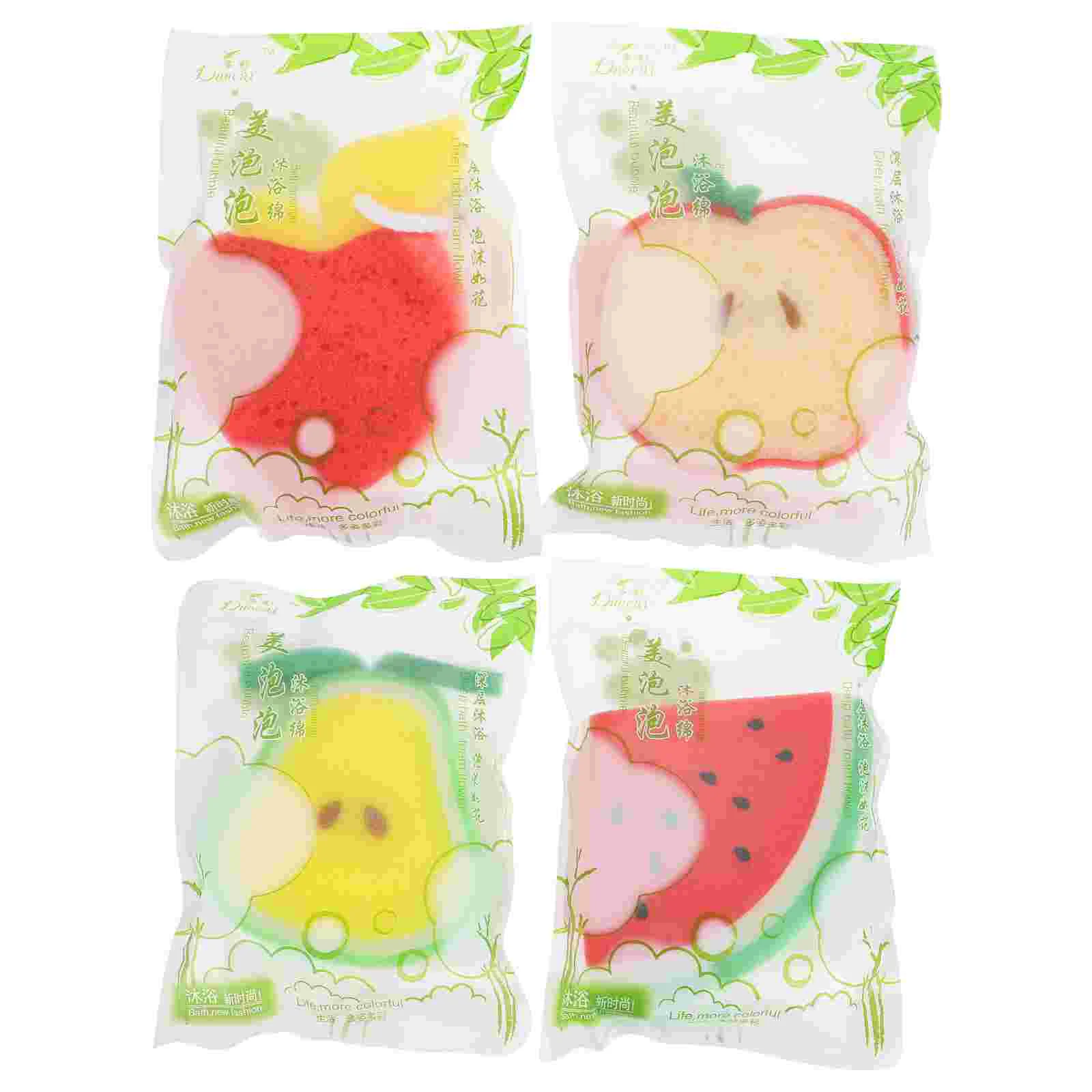 

Soft Fruit Shaped Back Scrubber Shower Sponge Body Cleaning Balls Bath Brushes Kids Children Shower Balls(Random Patterns)