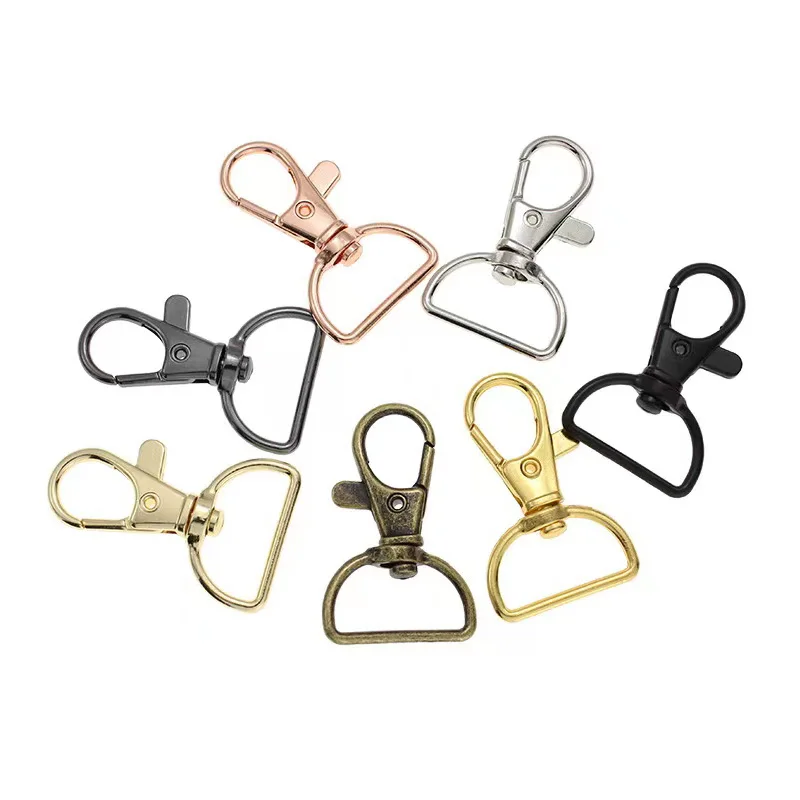Swivel Clasps D Rings Lanyard Snap Hooks Keychain Clip Hook Metal Lobster Clasps for Key Rings Crafting Sewing 10/50 Pcs metal lobster claw clasps,metal snap hook,snap hook,snap hook keychain rings,metal keyring clasp