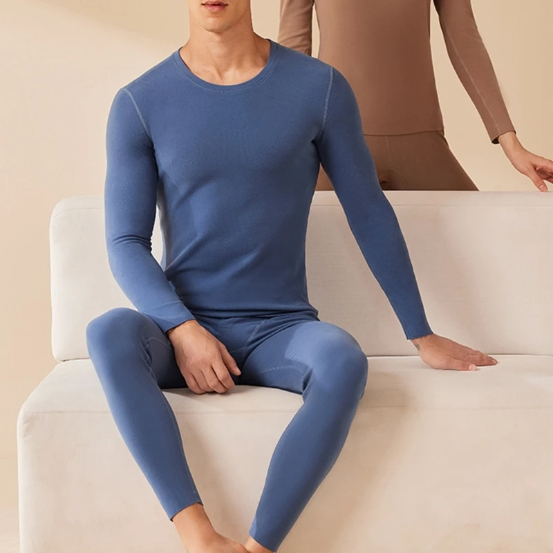 Set biancheria intima termica da donna e da uomo, set strati base con mutandoni lunghi, caldo inverno, top e fondo