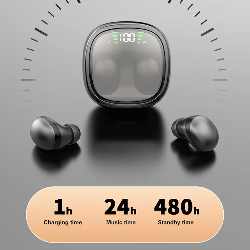 Mini Invisible Earphones Bluetooth 5.3 Headphones HiFi