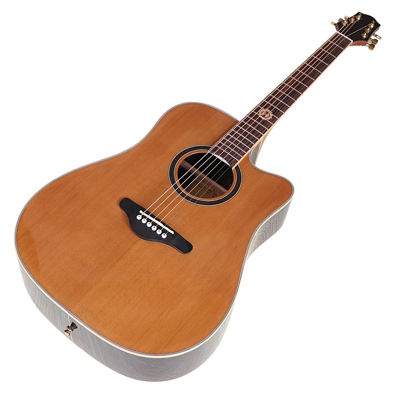 Solid Acoustic Guitar 6 String Cutaway Design Solid Wood Top Folk Guitar Good Handicraft acoustic guitar