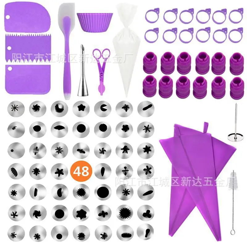

186PCS Piping Tip Pastry Bag Cake Decorating Piping Tool Piping Bag Scraper Patisserie And Confectionery Kitchen Silicone Molds