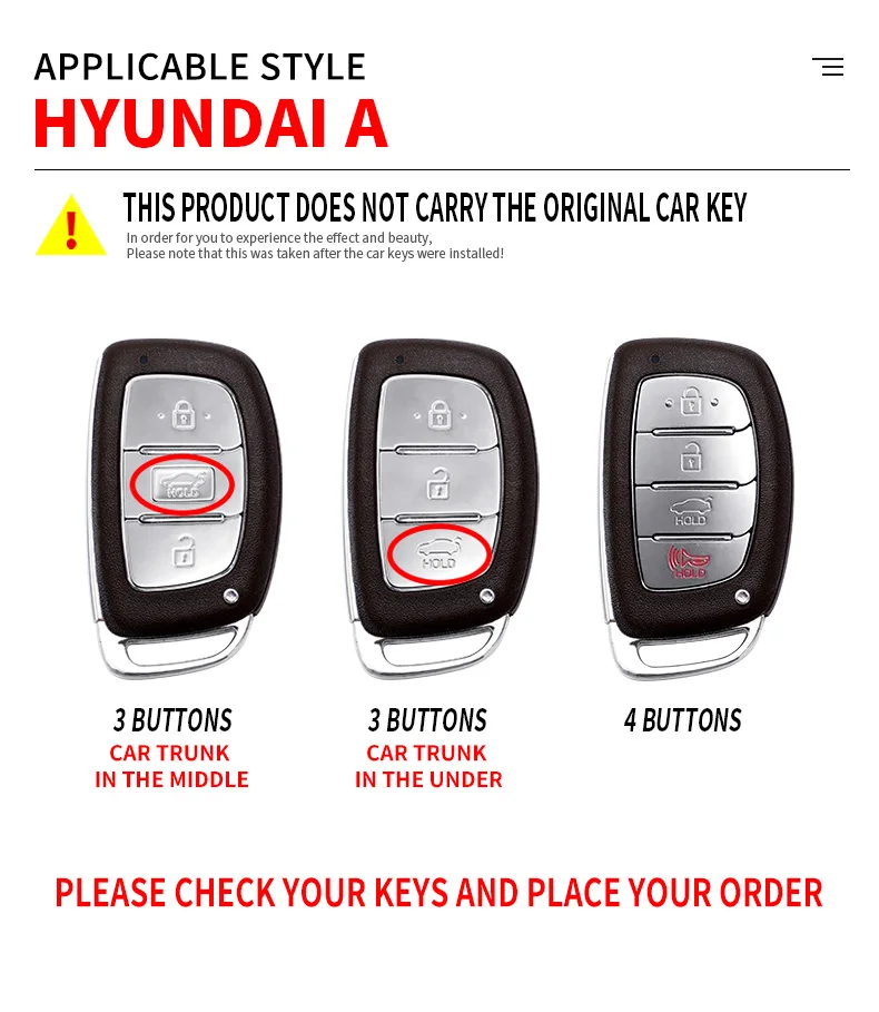 Custodia/cover per chiave telecomando per Hyundai Tucson Santa Fe Rena Sonata Elantra Creta Ix35 Ix45 I10 I30 I40 portachiavi - S28e5641070ef4097849fb17862be1f1ci