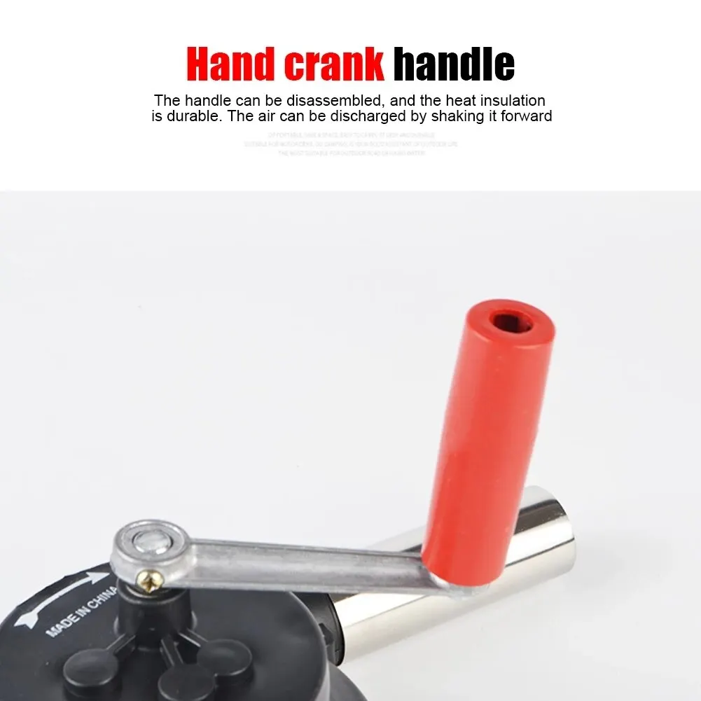 Portable Fan Air Blower Outdoor Cooking BBQ Handheld Barbecue Air Blower Manual Barbecue Hair Dryer Hand Crank Heated Insulation