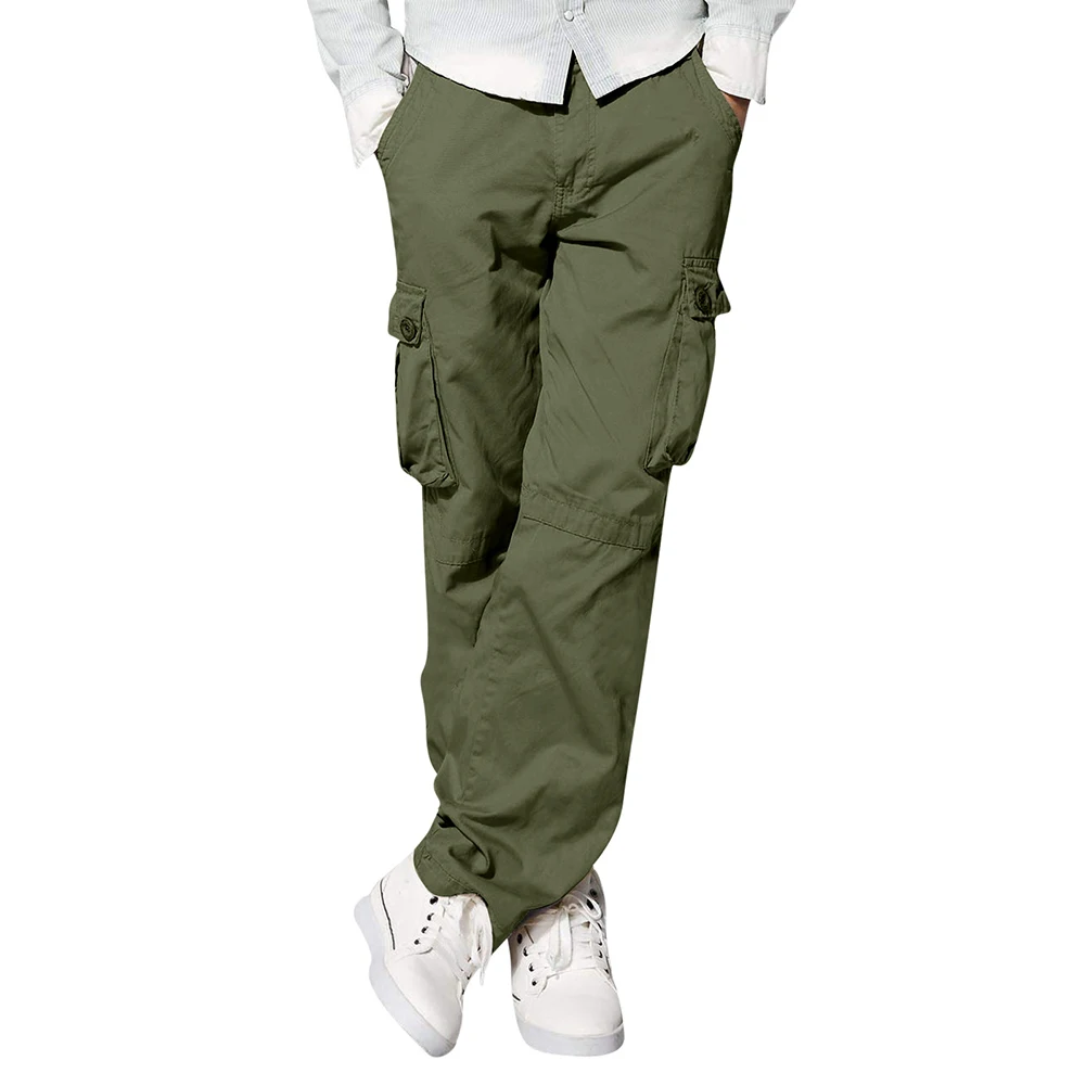 

Stretchy Casual Joggers Pants with Multiple Pockets Heavy Duty Loose Cargo Trousers for Men's Fashionwear in Urban Style