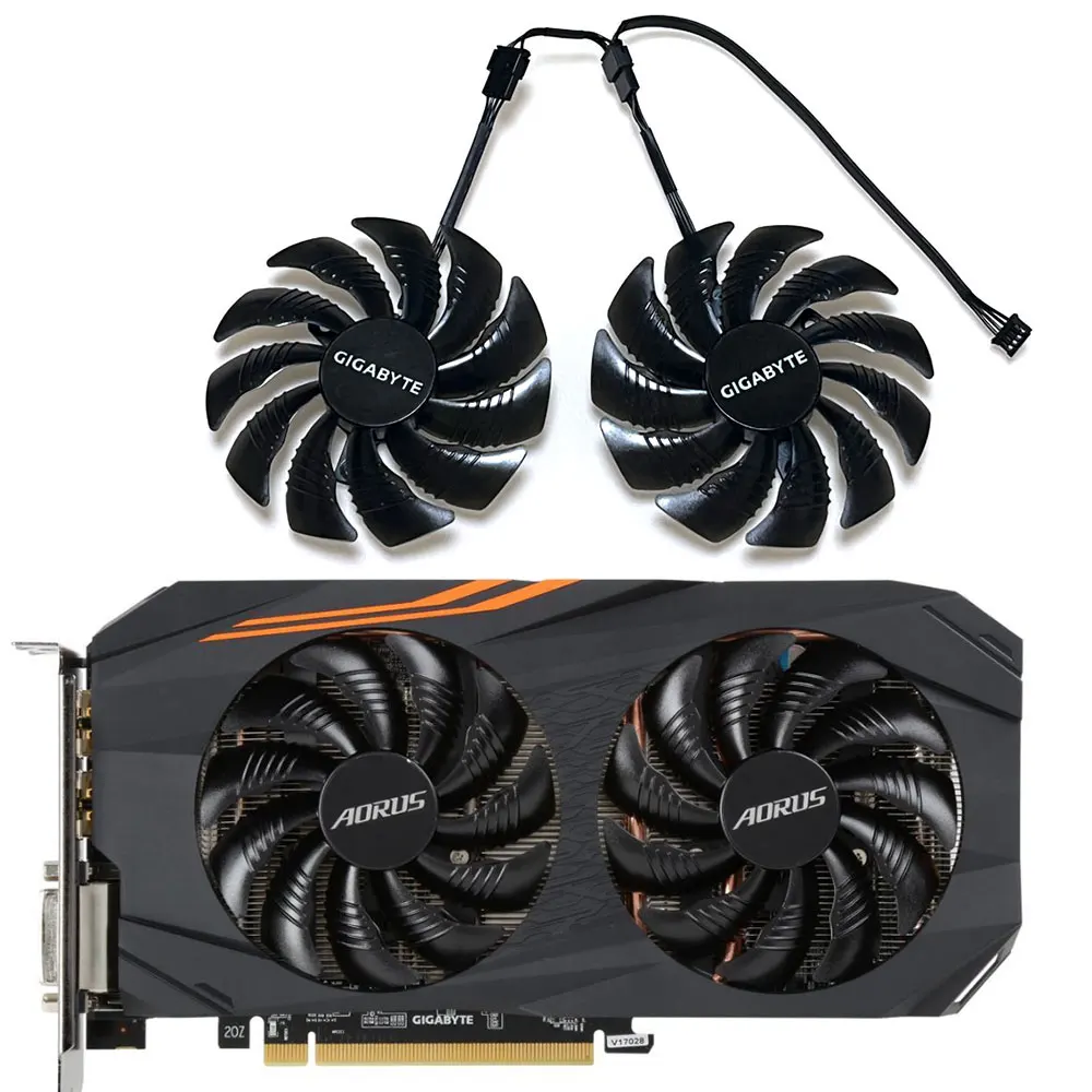 Nuovo 88Mm 4Pin T129215Su Muslimaorus Rx 580, P106-100 Gpu Fan, Per Gigabyte Aorus Rx 580, Rx 570 Ventola Di Raffreddamento Della Scheda Grafica