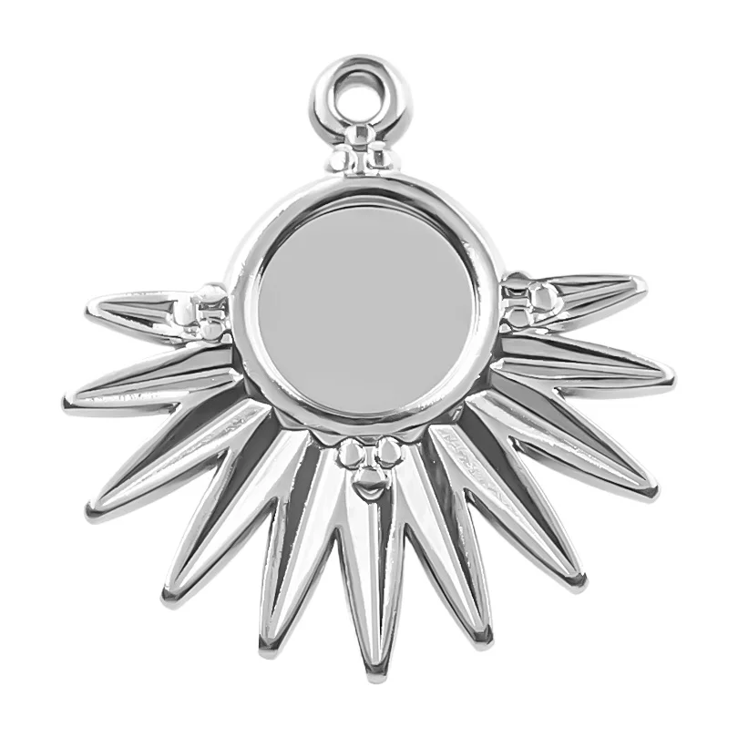 Sun Charm Round Blank Settings