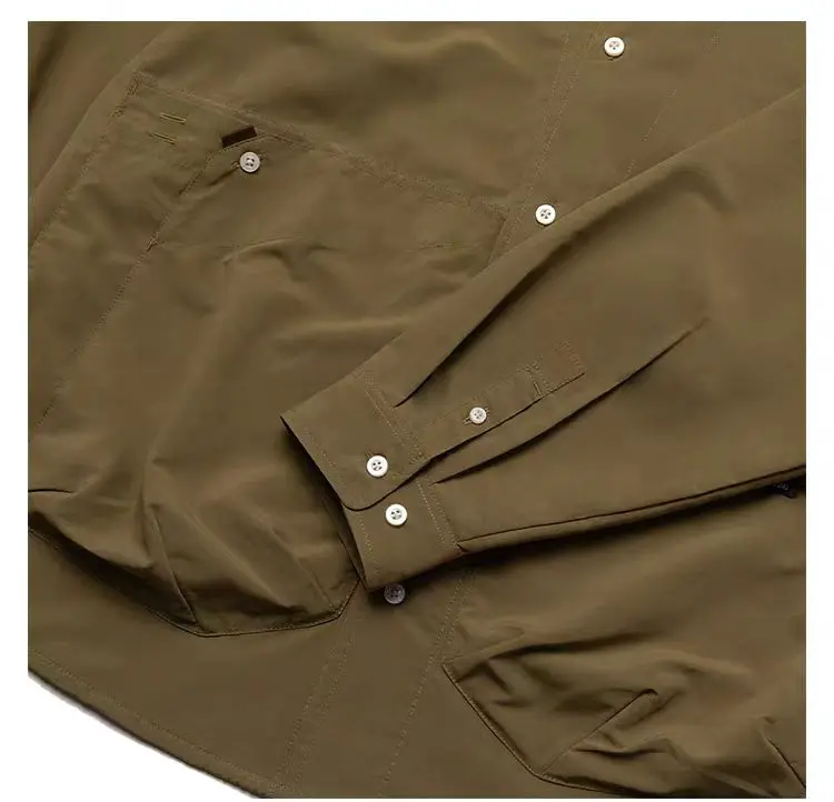 TMCAZ Stand Collar Shirt Jacket 3d front pockets dwr treated material gorpcore urban outdoor