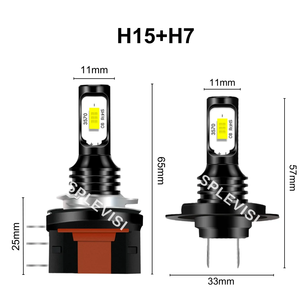 Plug And Play LED H15 High Beam/DRL Low Beam For Ford Mondeo V 2010 2011 2012 2013 2014 2015 2016 2017 2018 2019 2020 2021 2022