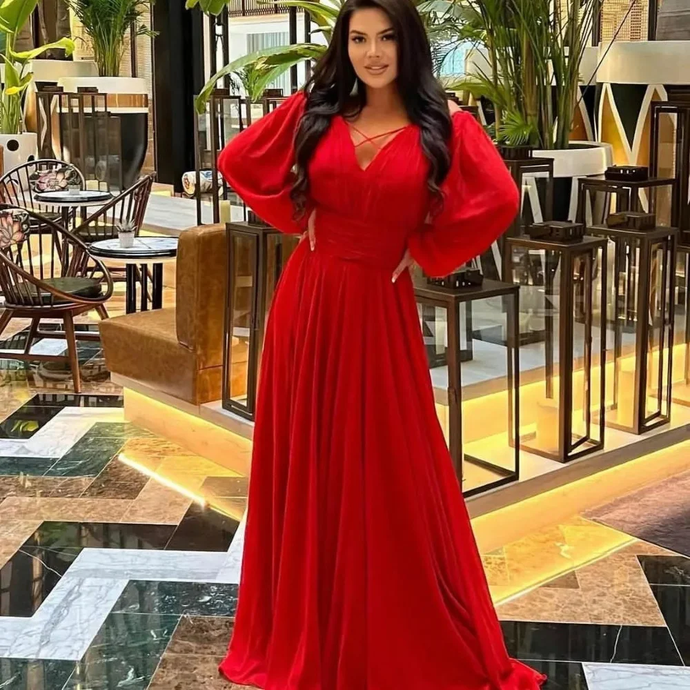 

Serendipity Summer Satin Floor-Length A-Line Formal Occasion Elegant V-Neck Evening Dress for Sexy Charming Women 2023