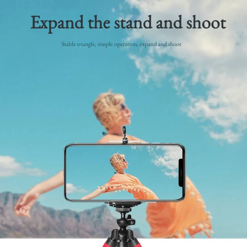 Phone Tripod Mini Tripod Flexible Phone Tripod Camera Tripod Phone Tripod Mount Photography Tripod For iPhone Huawei Xiaomi Samsung Gopro Flashlight