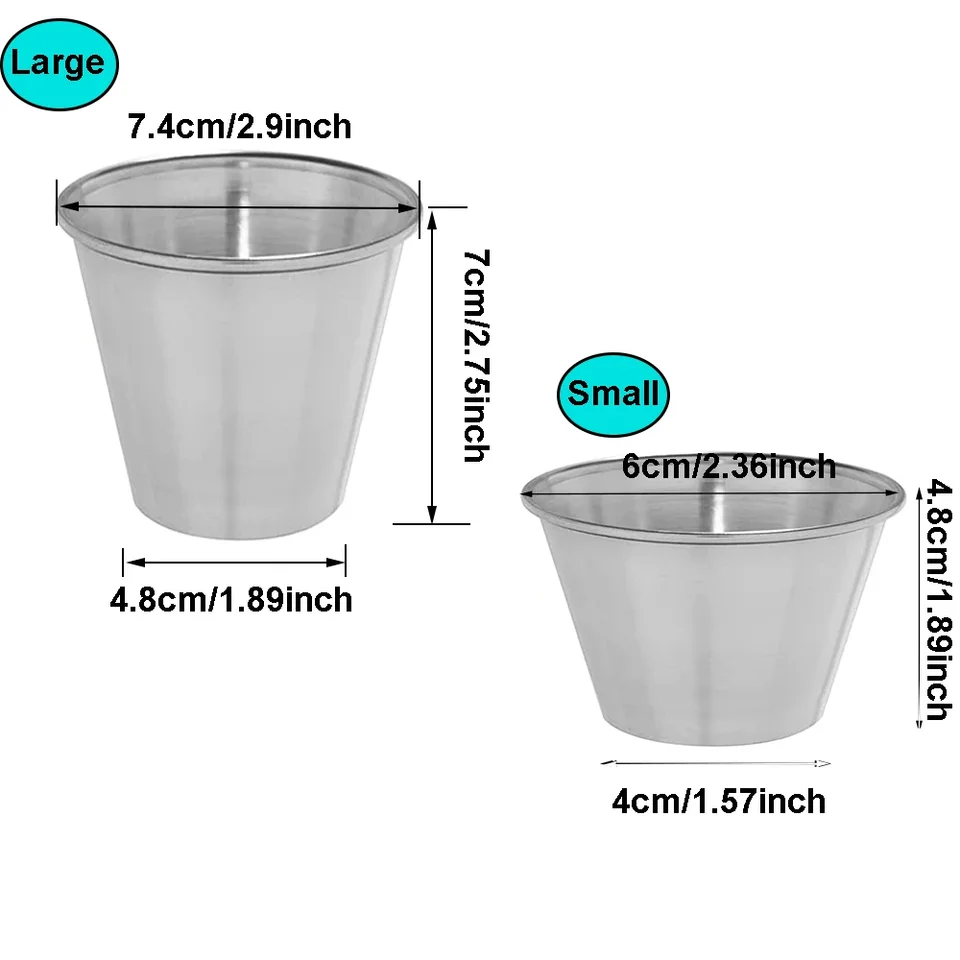 4 Pack Stainless Steel Mini Dip Bowls - 2.3oz Small Sauce Cups, Gold, For Soy Sauce, Condiments & Snacks - View #8