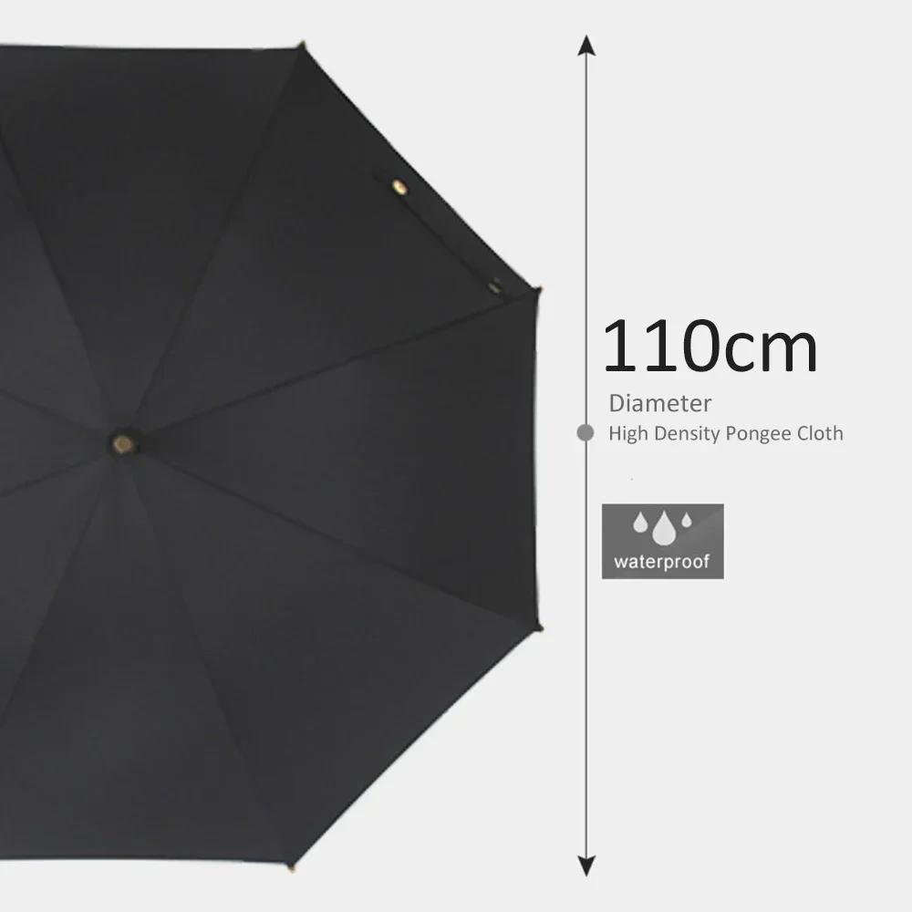 Parachase Bamboo Big Umbrella Men Vintage Windproof Umbrella Strong Retro Curved Large Long Handle Rain Business