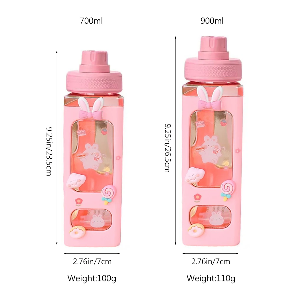 Kawaii Strawberry Water Bottle 1 Liter Bpa Free Cute Plastic Fruit Juice  Milk Tea Drinking Bottle With Straw For Kids Girl Gift - Water Bottles -  AliExpress