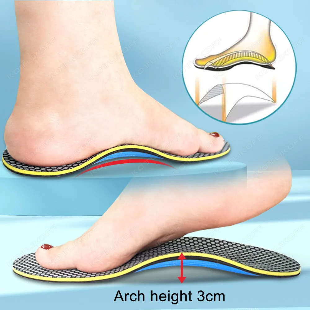 KOTLIKOFF EVA Orthopädische Schuheinlagen für Plattfüße, Fußgewölbestütze, Spur-Schuhe für orthopädische Sport-Sneaker, Fersenpolster-Sohle – Detail 9