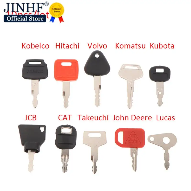 Hotsale10KeyMachineryMasterKeySetForKubotaKomatsuKobelco