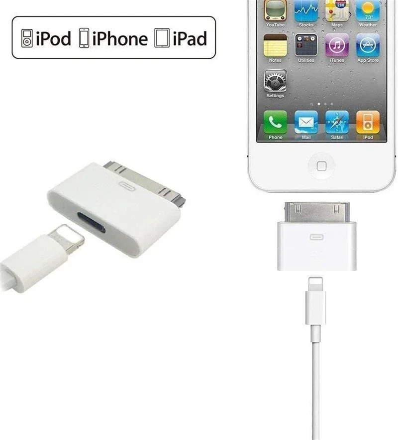 30Pin Adapter Lighting 8Pin Male To 30 Pin Female Charging Sync Converter for IPhone 4 4S IPad 2 3 IPod Touch Charger Cable
