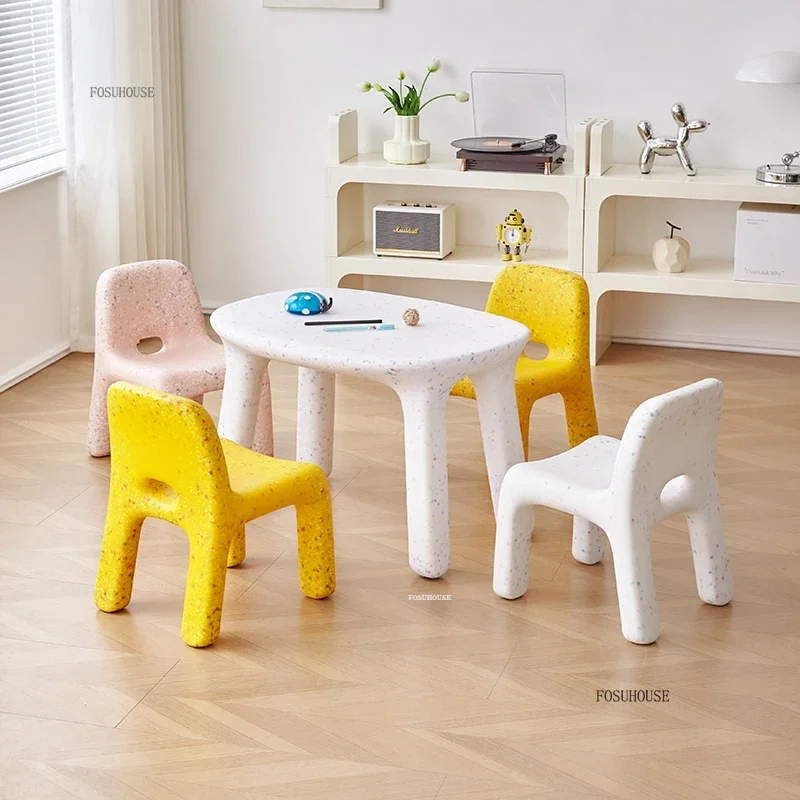 Nordic Kindergarten Children's Chair Creative Plastic Children's Tables Home Enlightenment Learning Table and Chair for Children