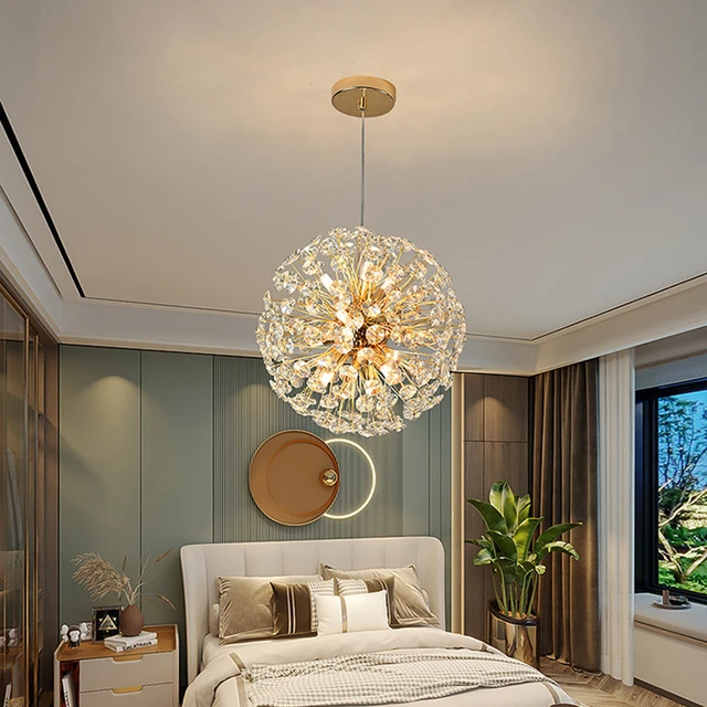 LED Modern Dandelion Crystal Pendant Lights Gold Hanging Chandeliers Living  Room Bedroom Luxury Lustre Restaurant Pendant Lamps - AliExpress