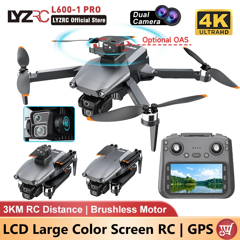 LYZRC L600-1 PRO 4K HD Professional Brushless Motor GPS Drone Large Color LCD Screen RC Dual Camera Design 360° OAS Quadcopter 1
