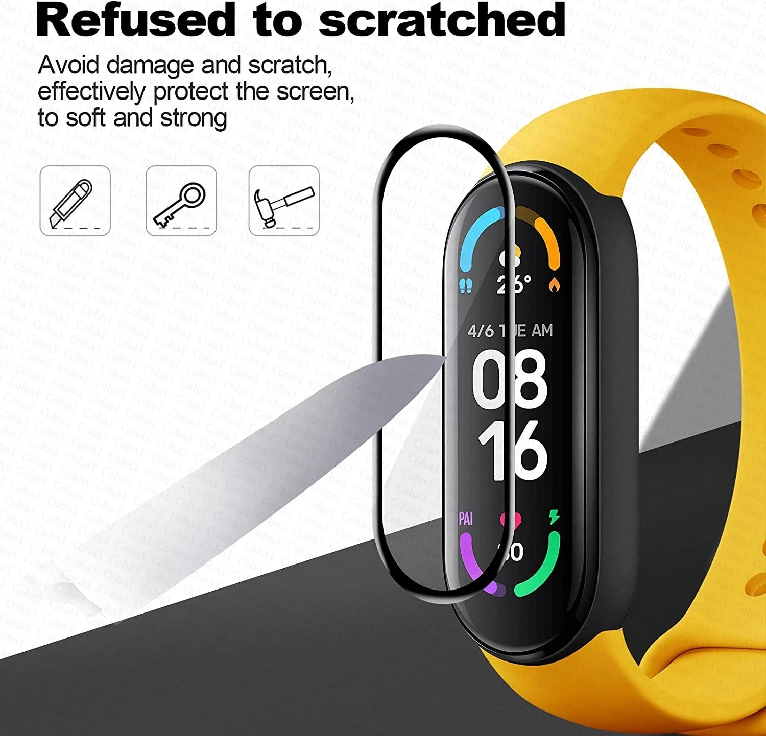 Screen Protector Soft Glass For Xiaomi mi band Full Cover