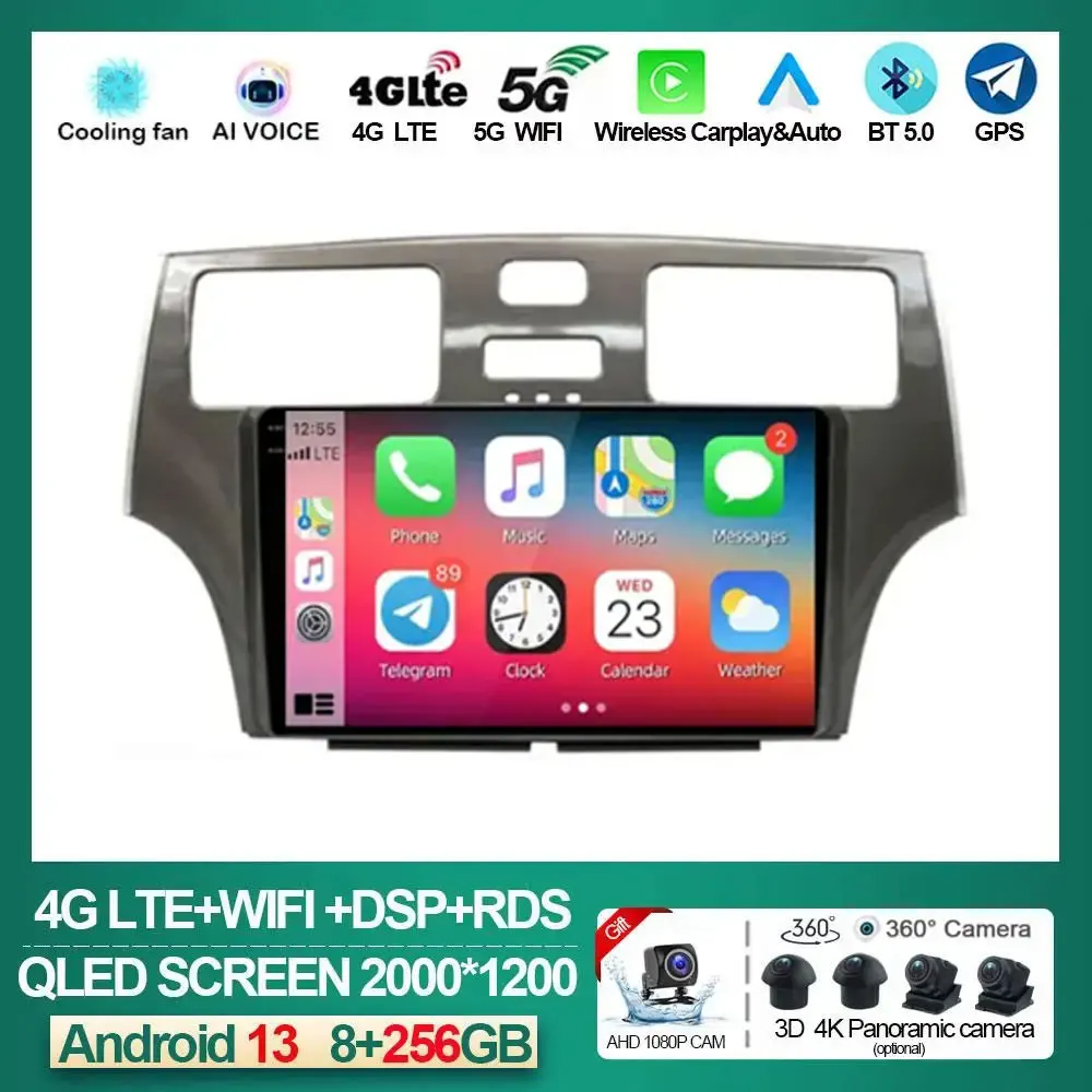 

For Lexus ES300 ES330 XV30 ES250 2001 - 2006 Car Radio Multimedia Video Player Android 13 Auto Carplay GPS Stereo NO 2Din DVD