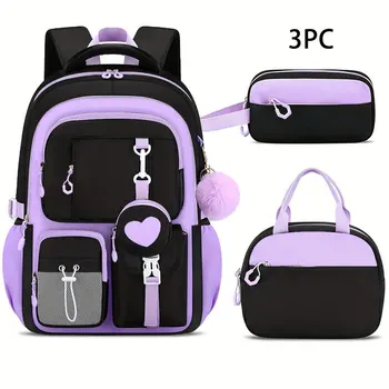 Borse da scuola per bambini per ragazze adolescenti Set zainetto Kawaii scuola primaria 3 pezzi zaino per scuola media zaino da viaggio per bambini